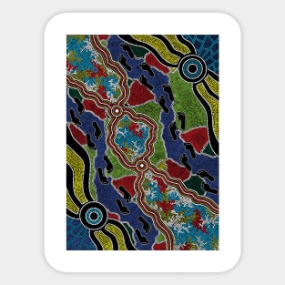 Aboriginal Art - Walking The Land 2 Sticker